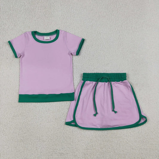 Baby Girls Short Sleeve Shirts Top Skirt Short Cotton Clothes Sets