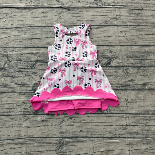 4.11 GSD4100 Preorder Soccer Bows Stripes Girls Scallop Yoga Dress