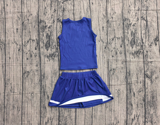 5.7 Preorder Kids Girls Royalblue Sport Team Active Tank Top + Skort Outfit Preorder