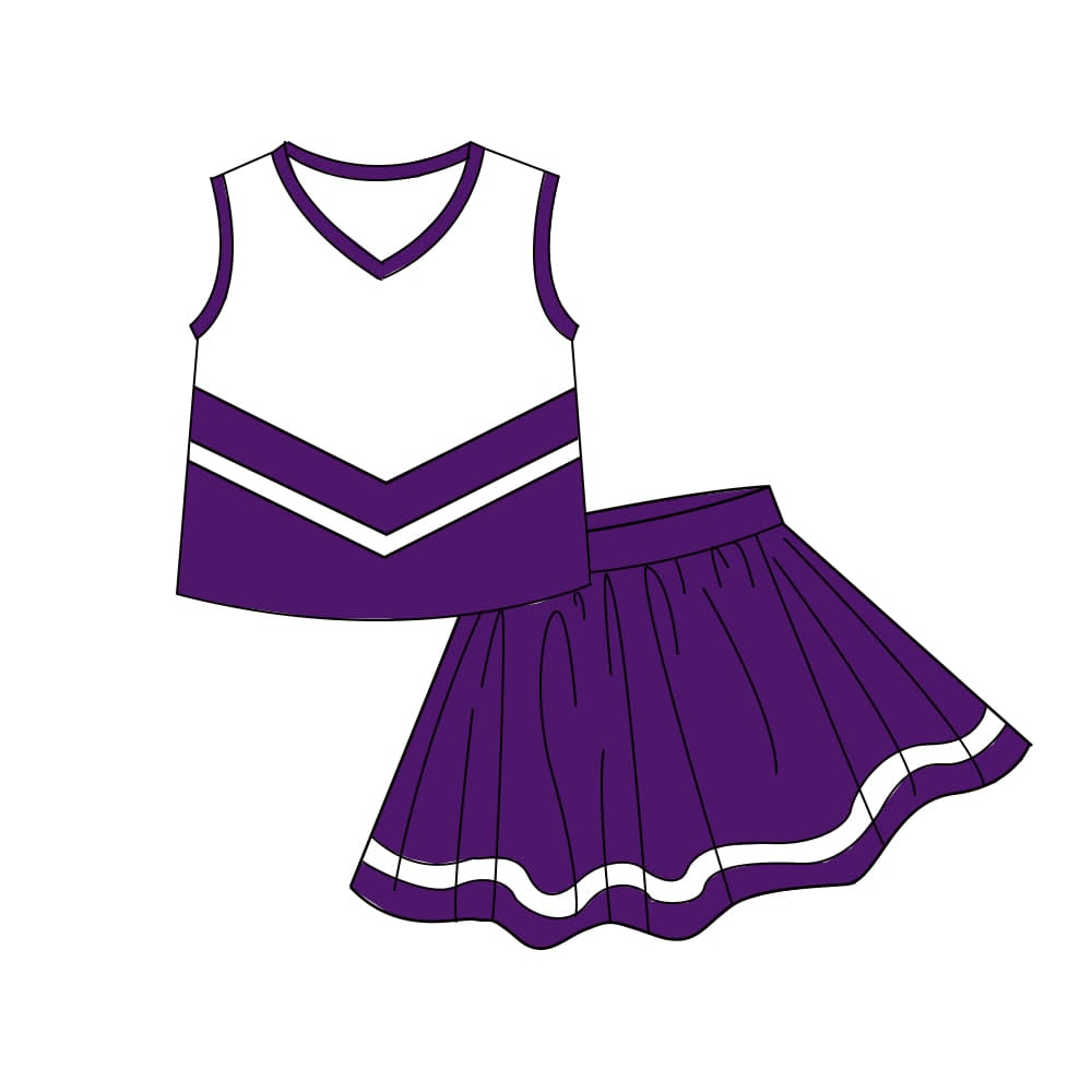 5.7 Preorder Kids Girls Purple Sport Team Active Tank Top + Skort Outfit Preorder