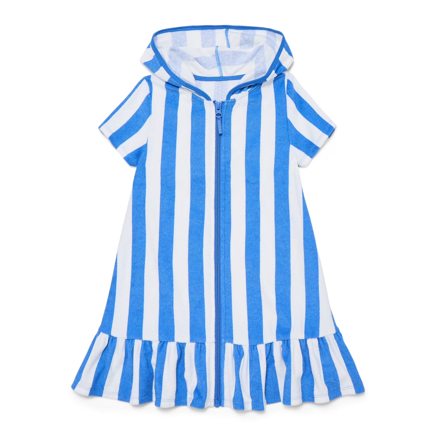 5.7 GSD4205 Preorder Blue Stripes Zipper Hoodie Girls Yoga Dress