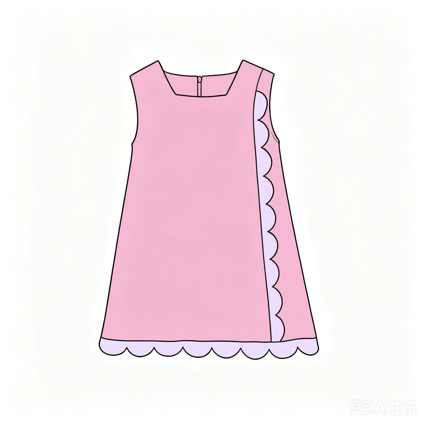 6.18 Baby Girls Pink Sleeveless Scalloped Active Dress Preorder