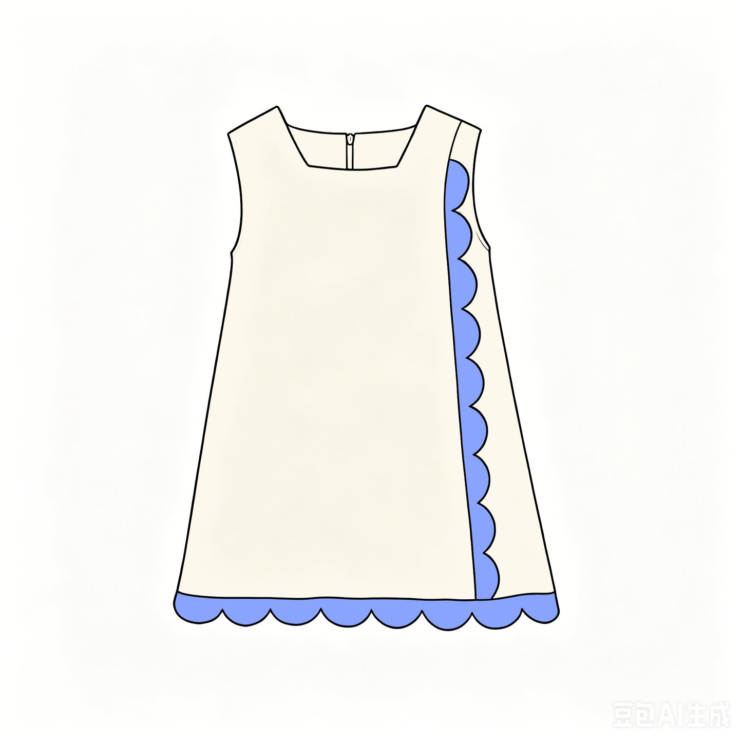6.18 Baby Girls White Purple Sleeveless Scalloped Active Dress Preorder