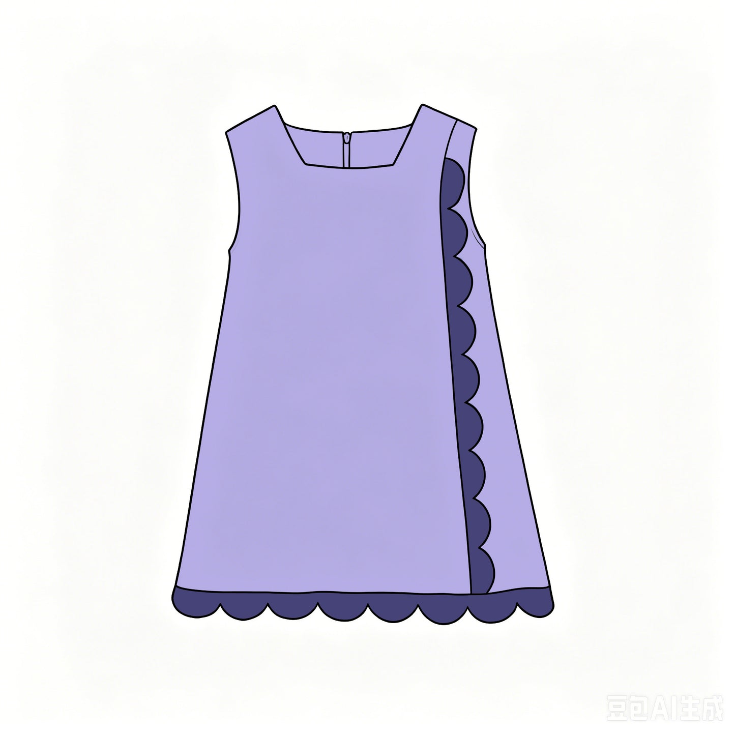 6.18 Baby Girls Purple Sleeveless Scalloped Active Dress Preorder