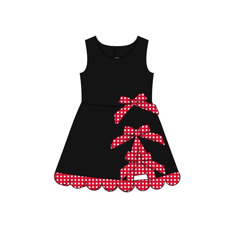 7.2 Preorder Kids Girls Black Color Active Dress With Bow