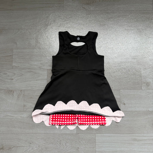 7.2 Preorder Kids Girls Black Color Active Dress With Bow
