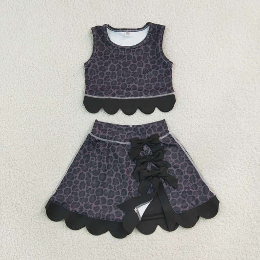 14 Colors Sibling Baby Girls Solid Color Tank Top Gingham Scallop Skort Active Outfit