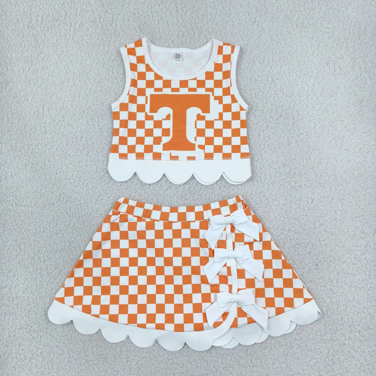 Sibling Kids Girls Sport Team Scallop Tank Top Skort Active Outfit