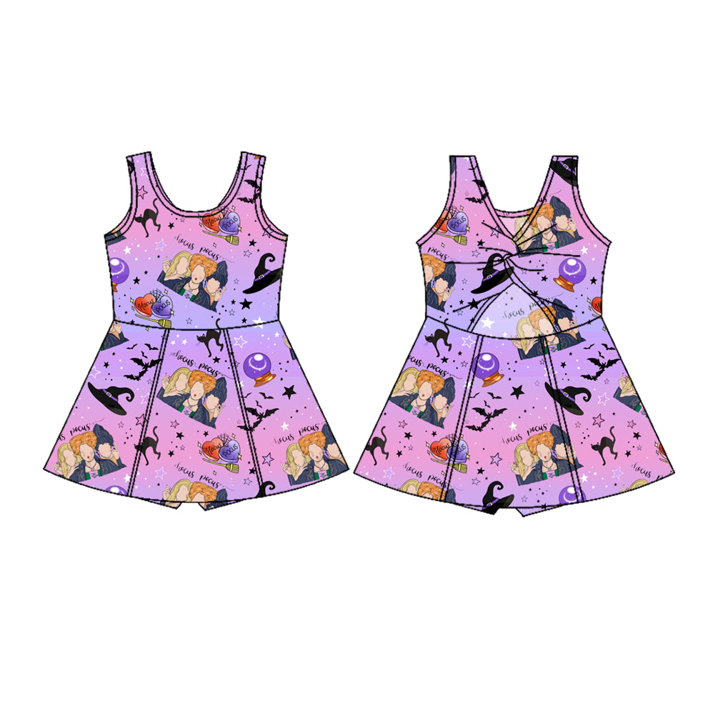8.1 Preorder Kids Girls Halloween Witch Sleeveless Active Dress