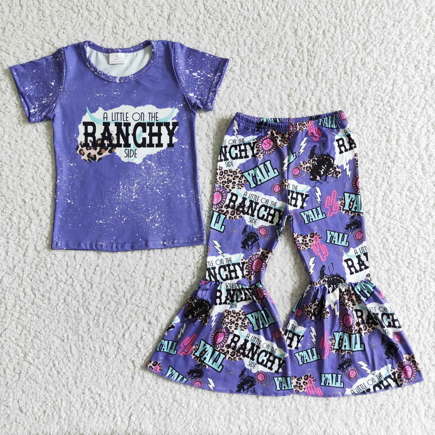 (Promotion)Short sleeve bell bottom pants outfits GSPO0024