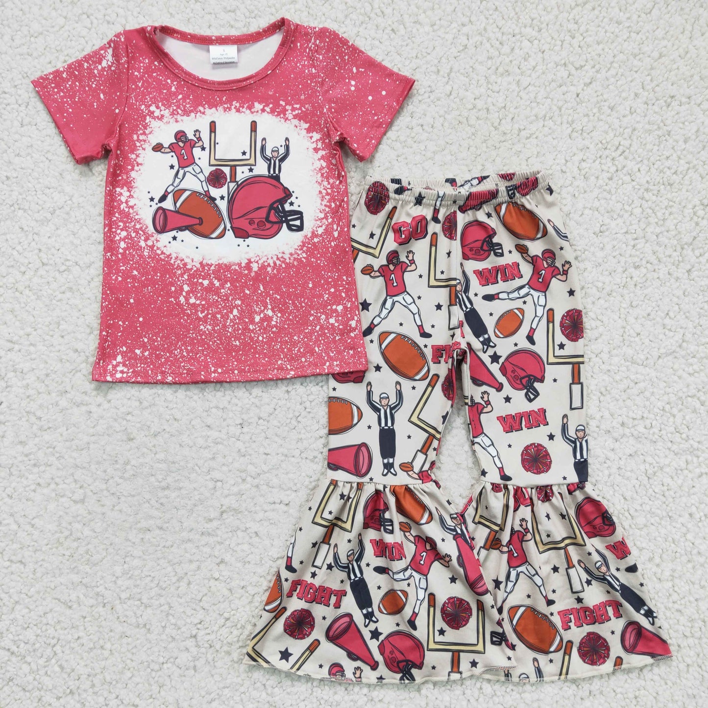 Girls football design go fight print outfits GSPO0295