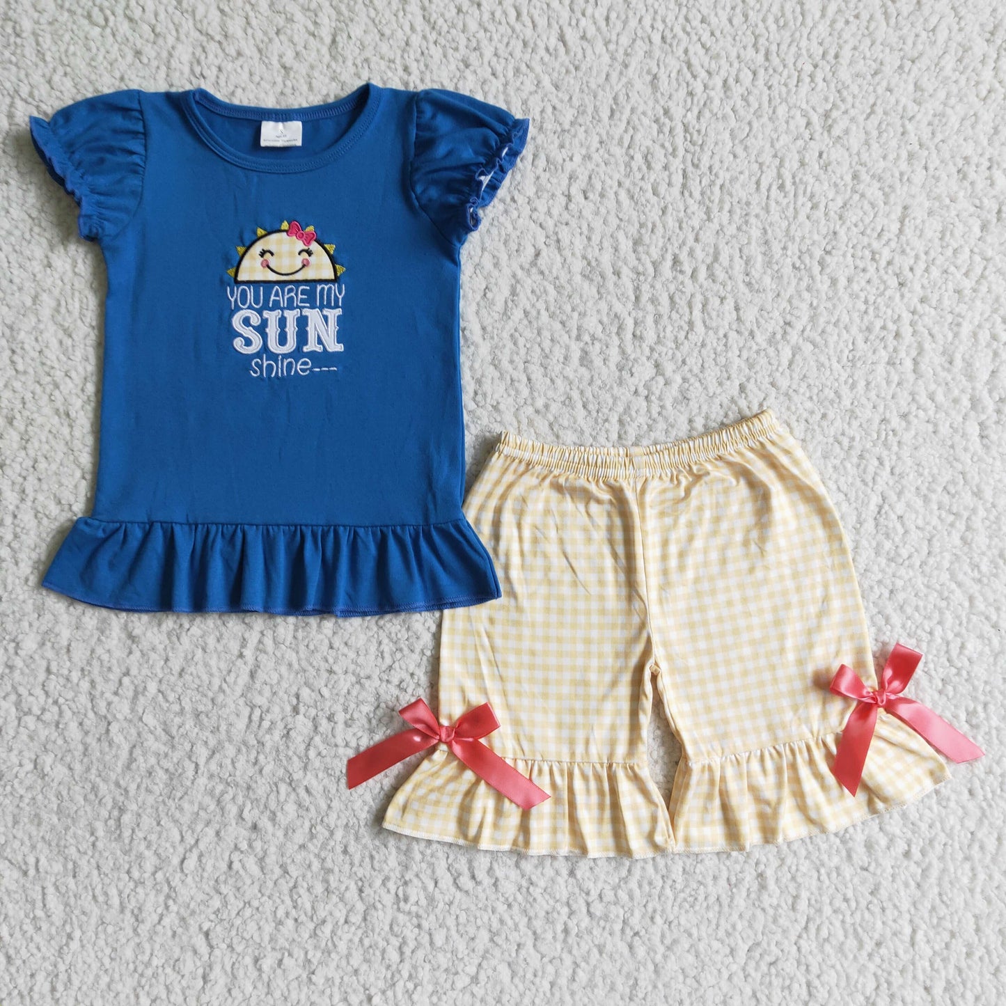 Girls summer embroideried outfits GSSO0096