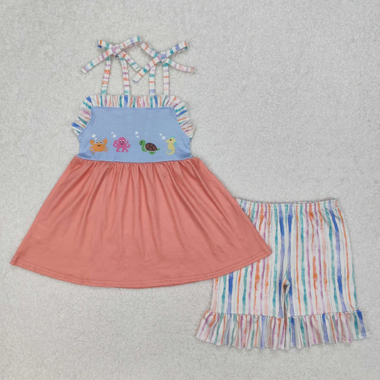 Sibling Boys Baby Girls Sea Animals Summer Outfits Clothing