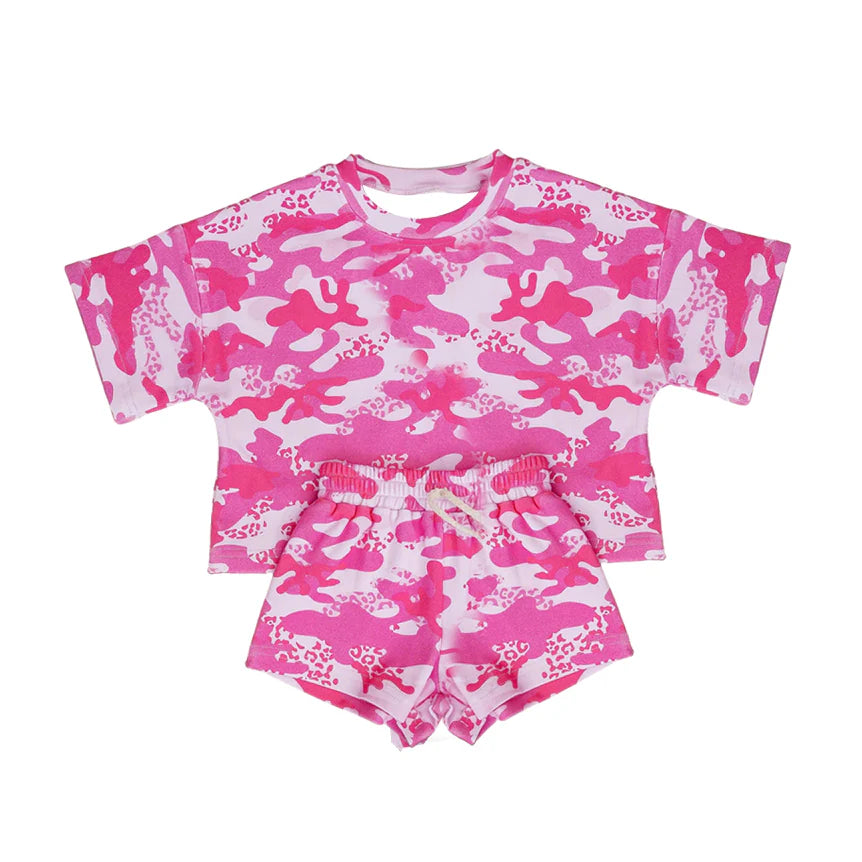 3.26 Baby Girls Southern Pink Camo Top Short Clothes Set Preorder