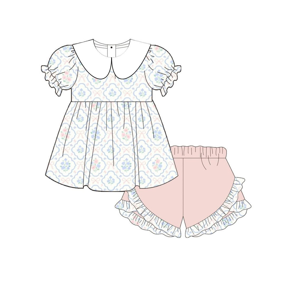 3.30 Vintage Floral Peter Pan Collar Girls 2-Piece Set Preorder