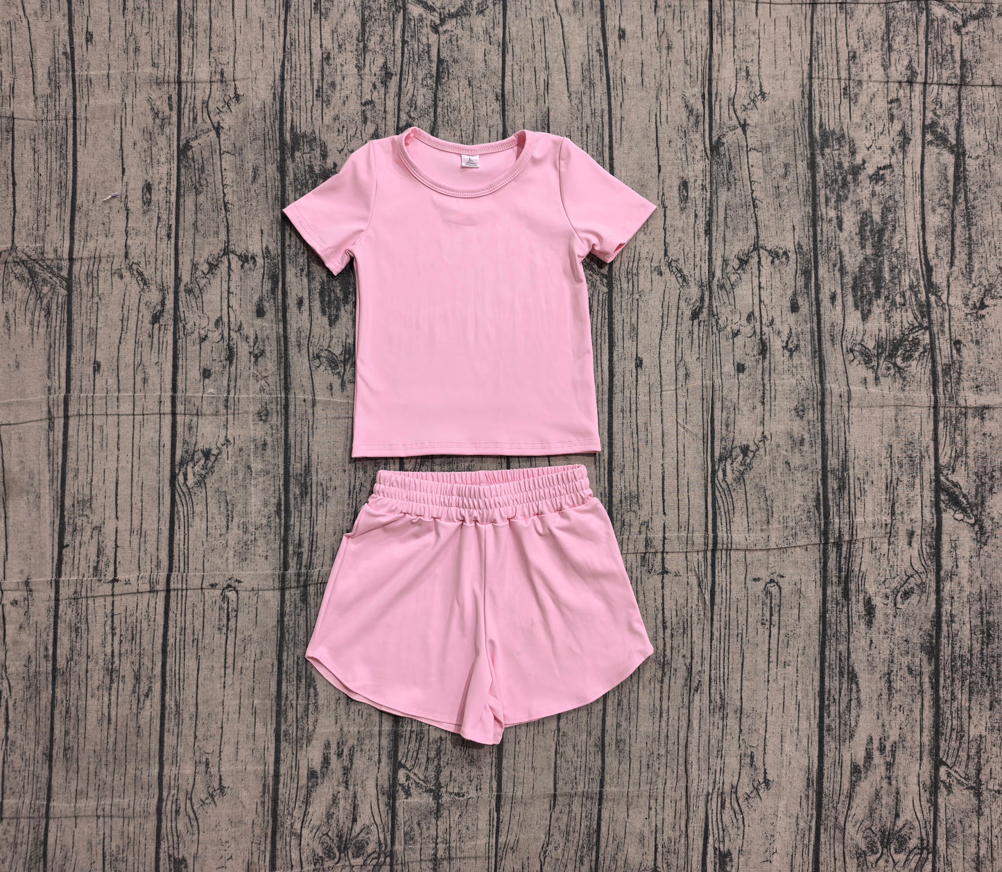 4.15 Toddler Girl Pink 2 Piece Outfit, Top & Running Shorts Set for Kids Preorder