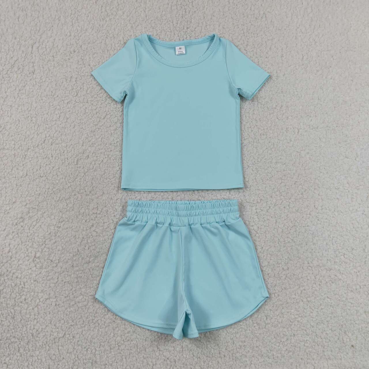 Light Blue Baby Girls Summer Active Clothes Set