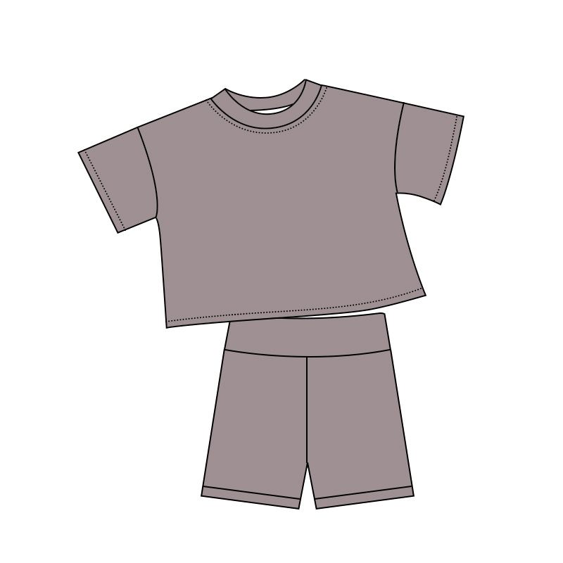 5.6 GSSO3793 Taupe Baby Girls Summer Clothes Set Preorder