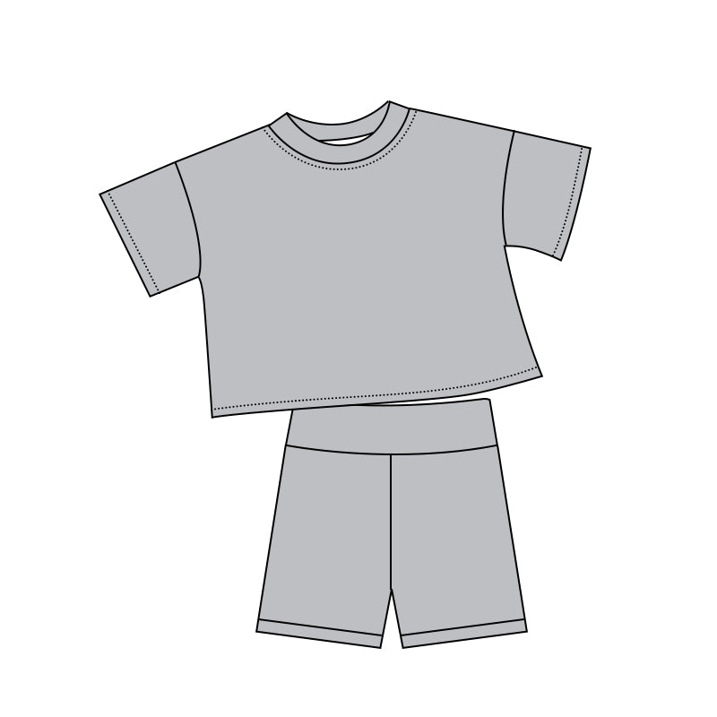 5.6 GSSO3794 Grey Baby Girls Summer Clothes Set Preorder
