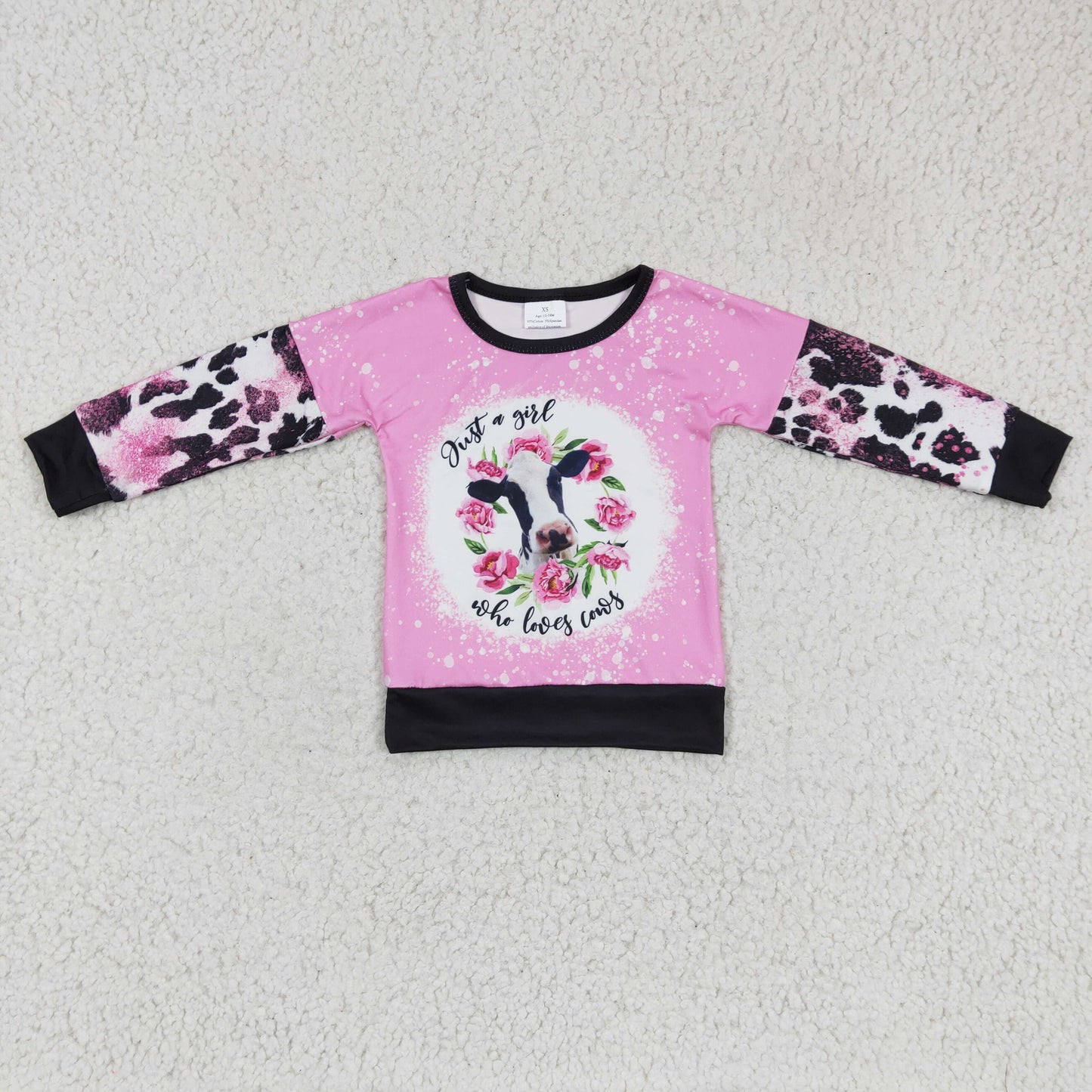 Girls flora heifer print top GT0077