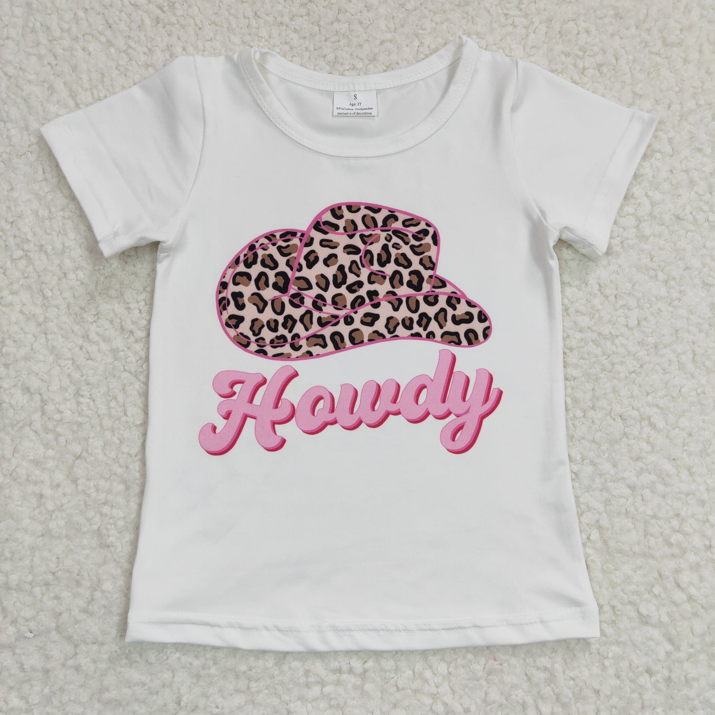 Girls western pink HOWDY print top GT0138
