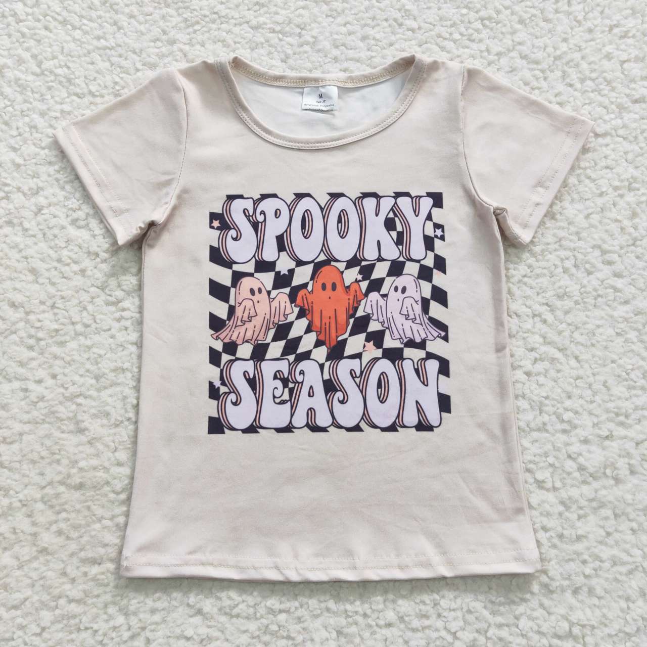 GT0231 SPOOKY SEASON Print Kids Halloween Tee Shirts Top