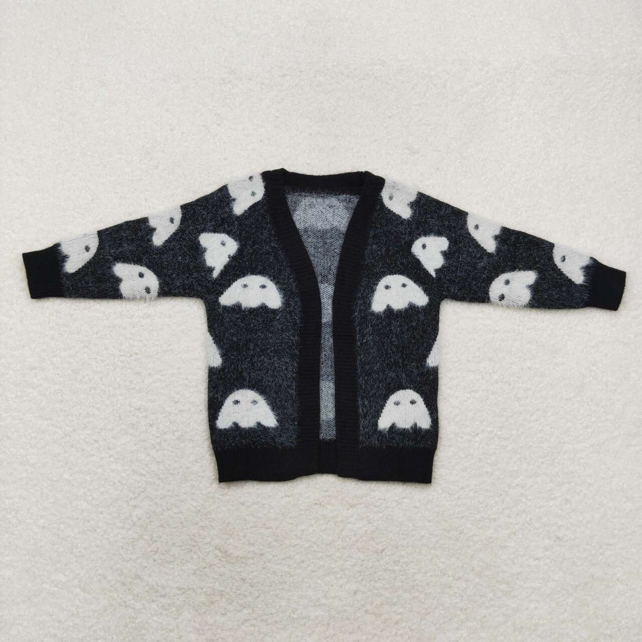 GT0649 Ghost Black Girls Halloween Long Sleeve Sweaters Cardigans
