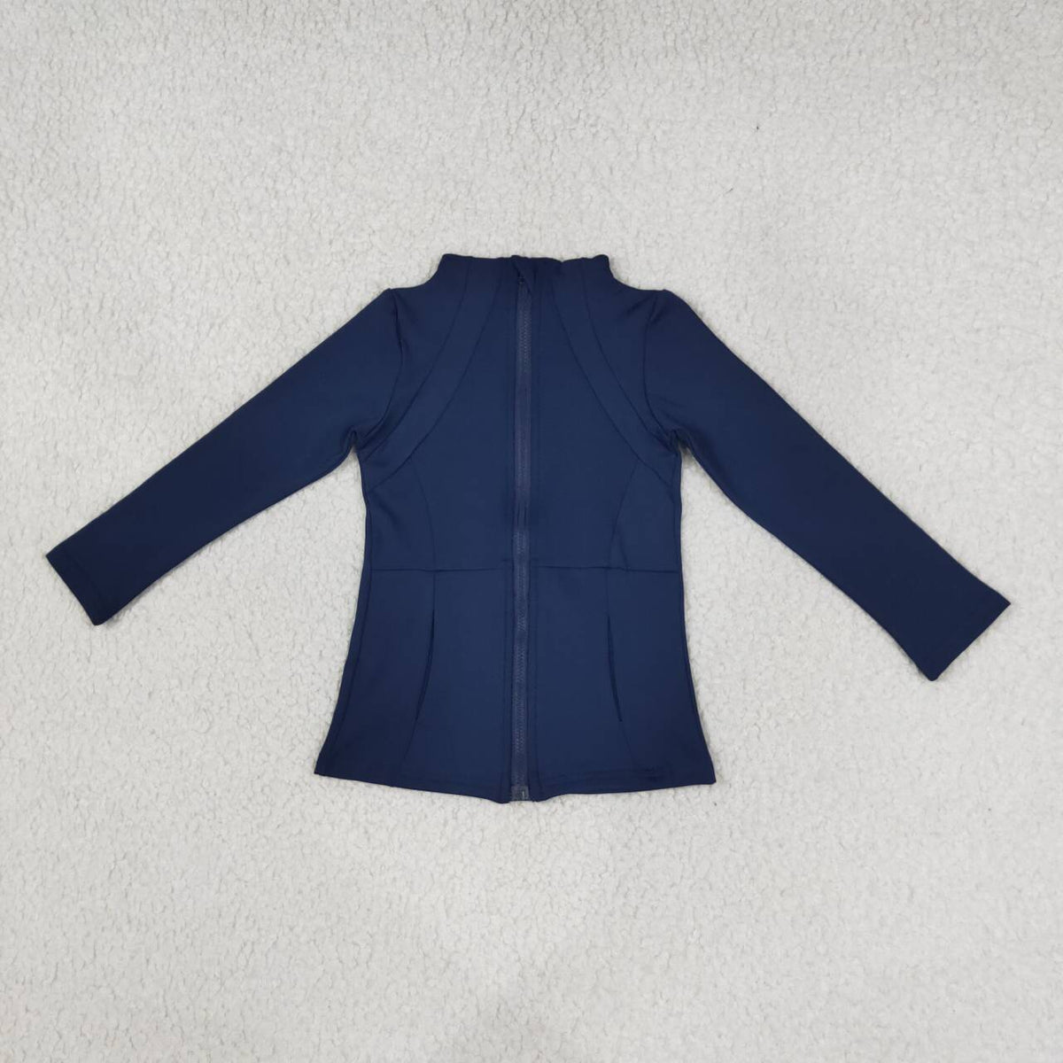 GT0677 Navy Color Girls Long Sleeve Zipper Yoga Jacket Top