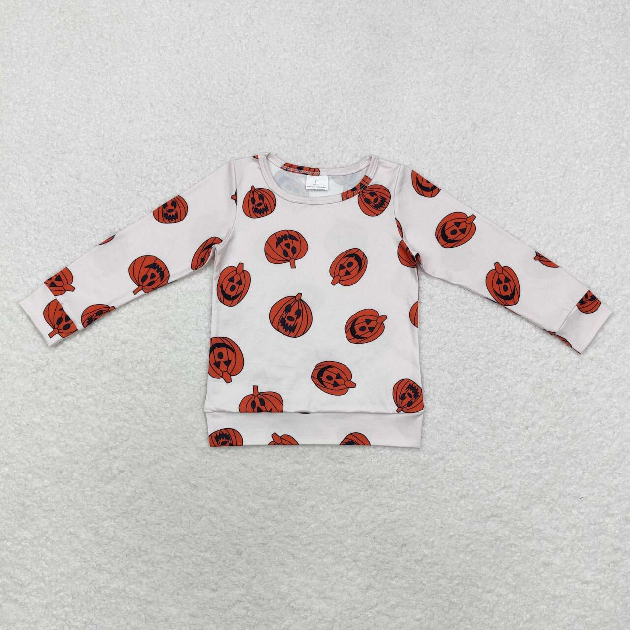 GT0700 Pumpkin Print Kids Halloween Long Sleeve Tee Shirts Top