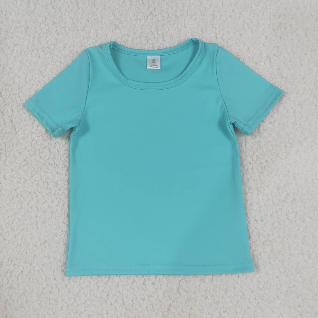 GT1637 Blue Color Girls Active Short Sleeve Kids Tee Shirts Top