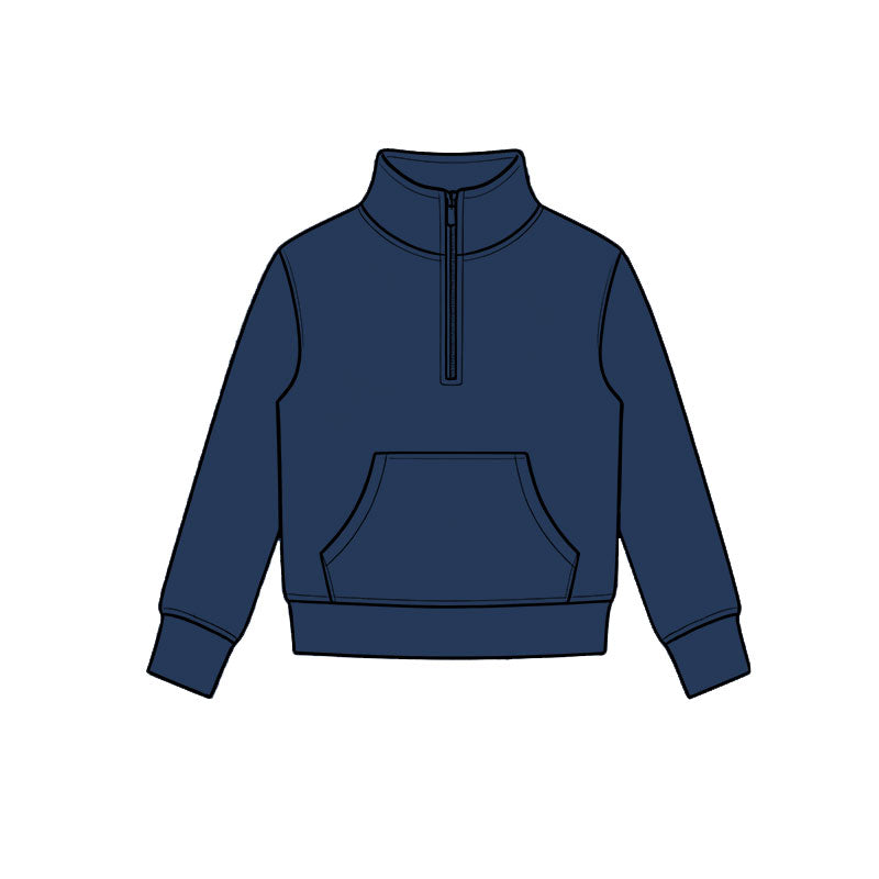 6.30 Preorder Girls Navy Long Sleeve Pullover Top