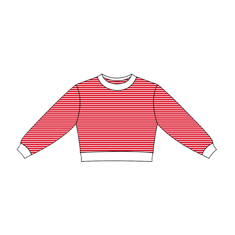 7.2 Preorder Girls Red White Long Sleeve Active Top