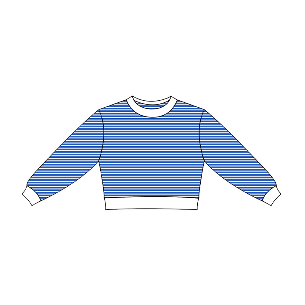7.2 Preorder Girls Blue White Long Sleeve Active Top