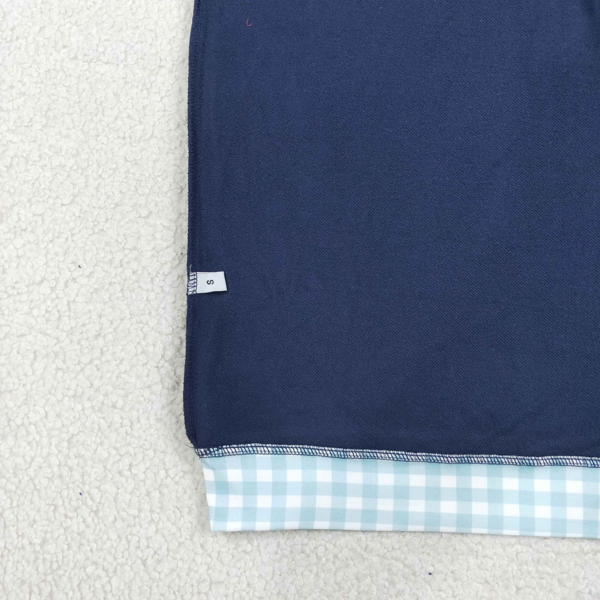 4 Colors Adult Women Long Sleeve Sweater Gingham Choker Tee Shirts Tops