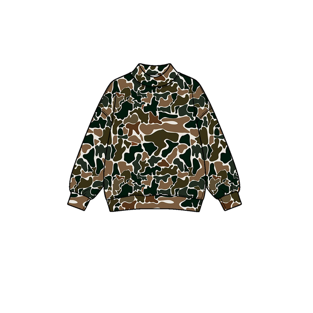 8.1 GT1812 Preorder Brown Camo Print Girls Yoga Long Sleeve Tee Shirts Top