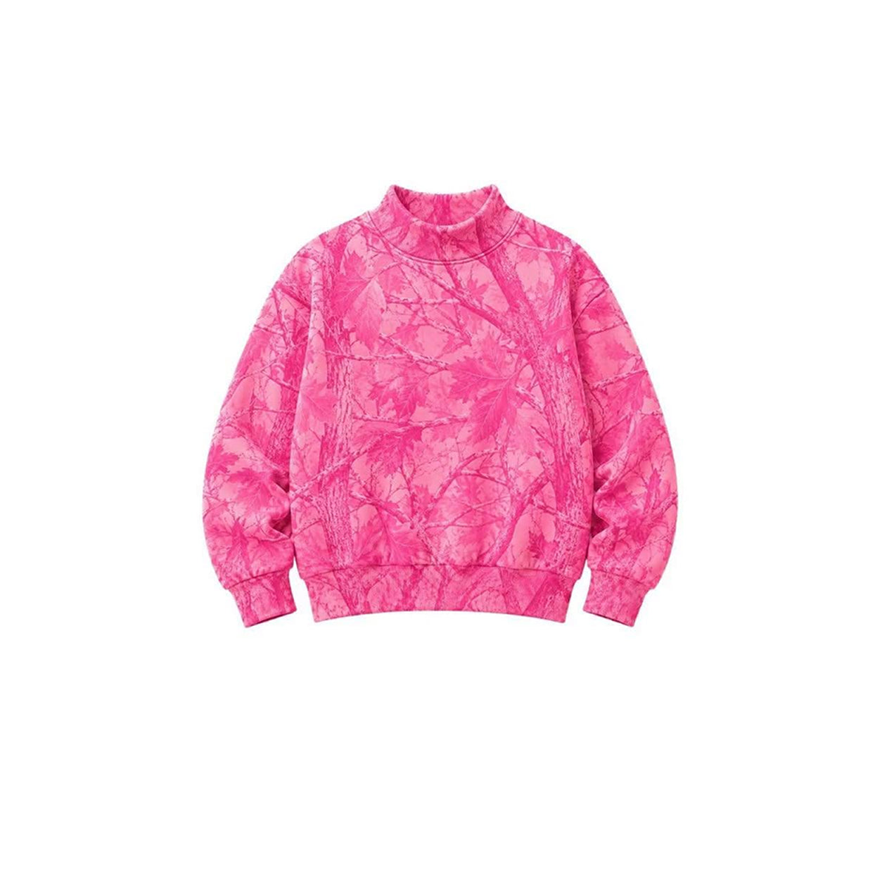 8.6 GT1824 Preorder Adult Pink Branch Print Woman Long Sleeve Tee Shirts Top
