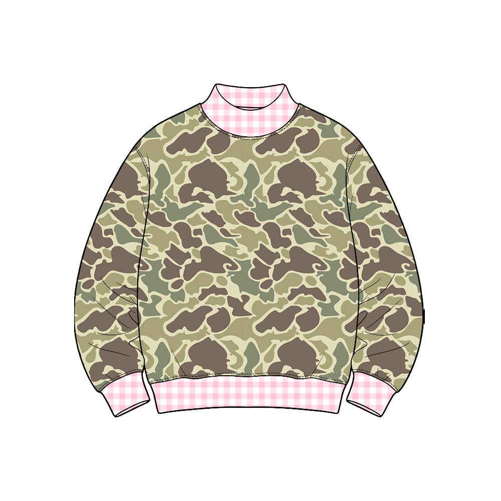 8.13 GT1841 Preorder Brown Green Camo Print Girls Tee Shirts Top