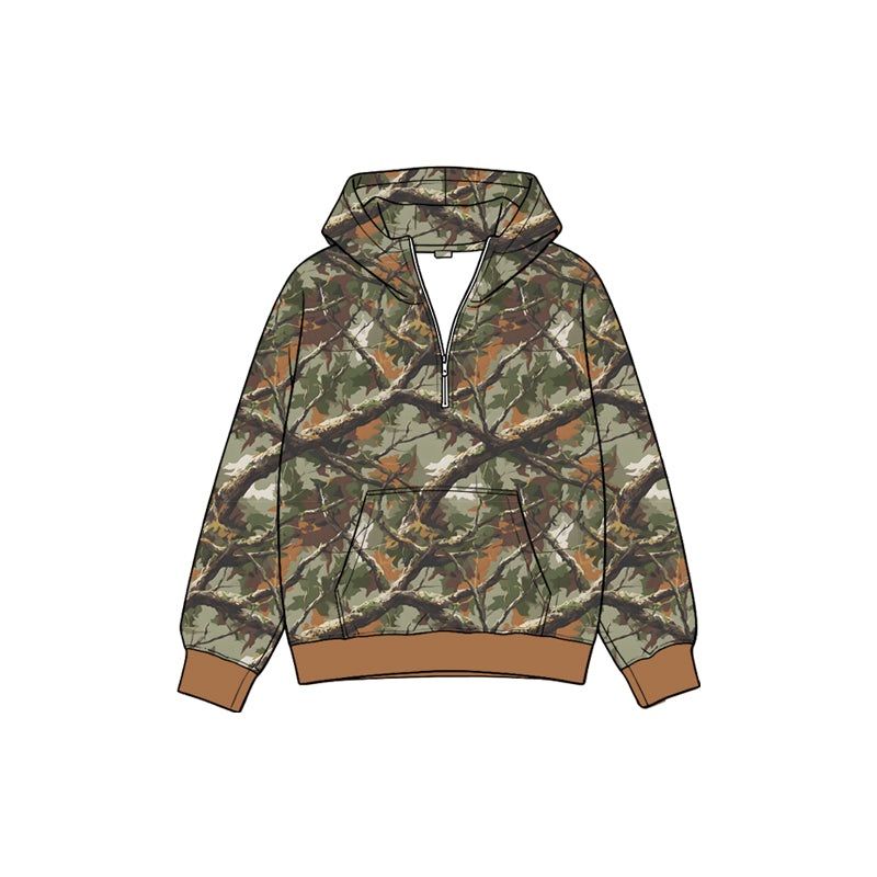 9.25 GT1937 Preorder Kids Boys Camo Tree Long Sleeve Zipper Hoodie Top