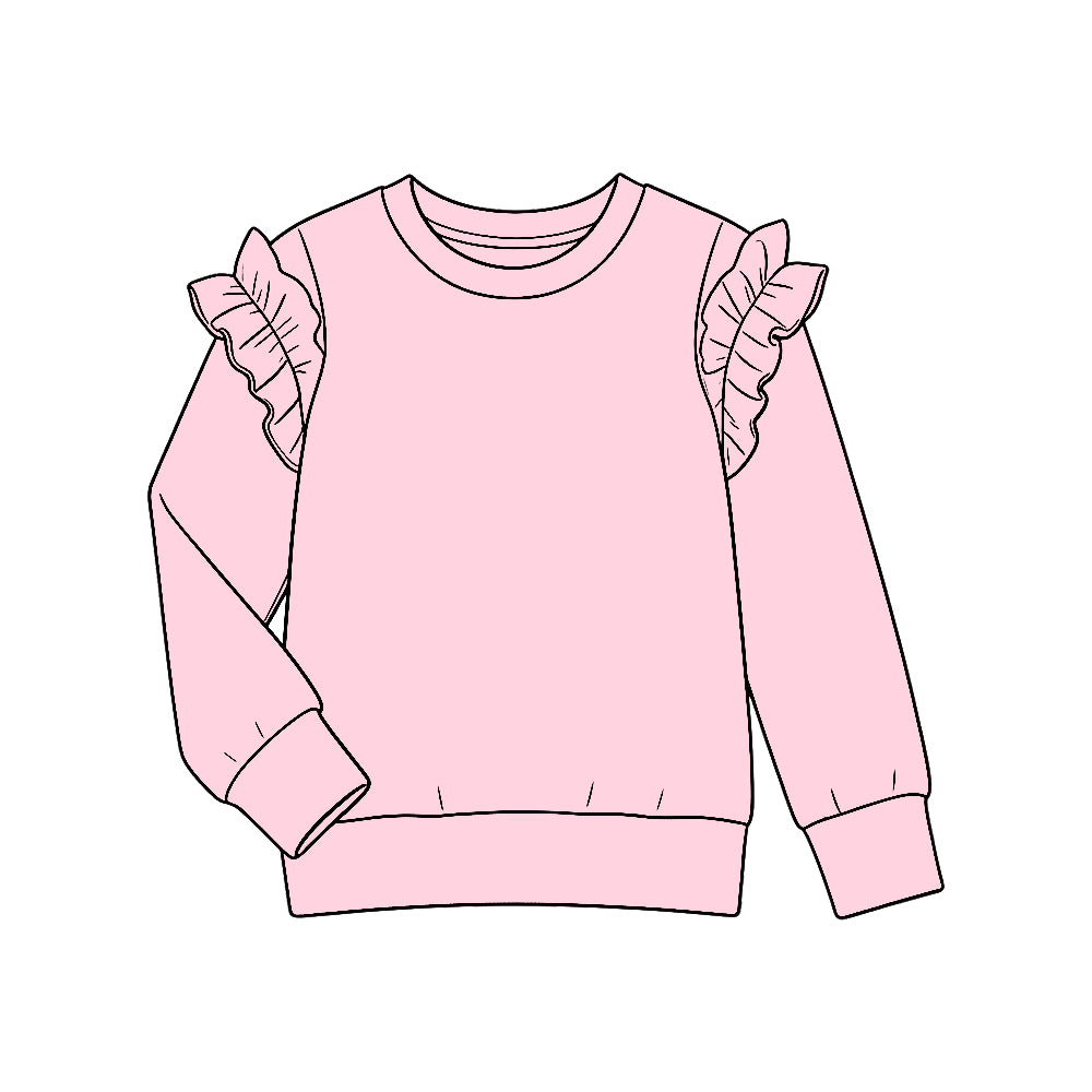 10.6 GT1949 Preorder Pink Ruffle Girls Tee Shirts Top