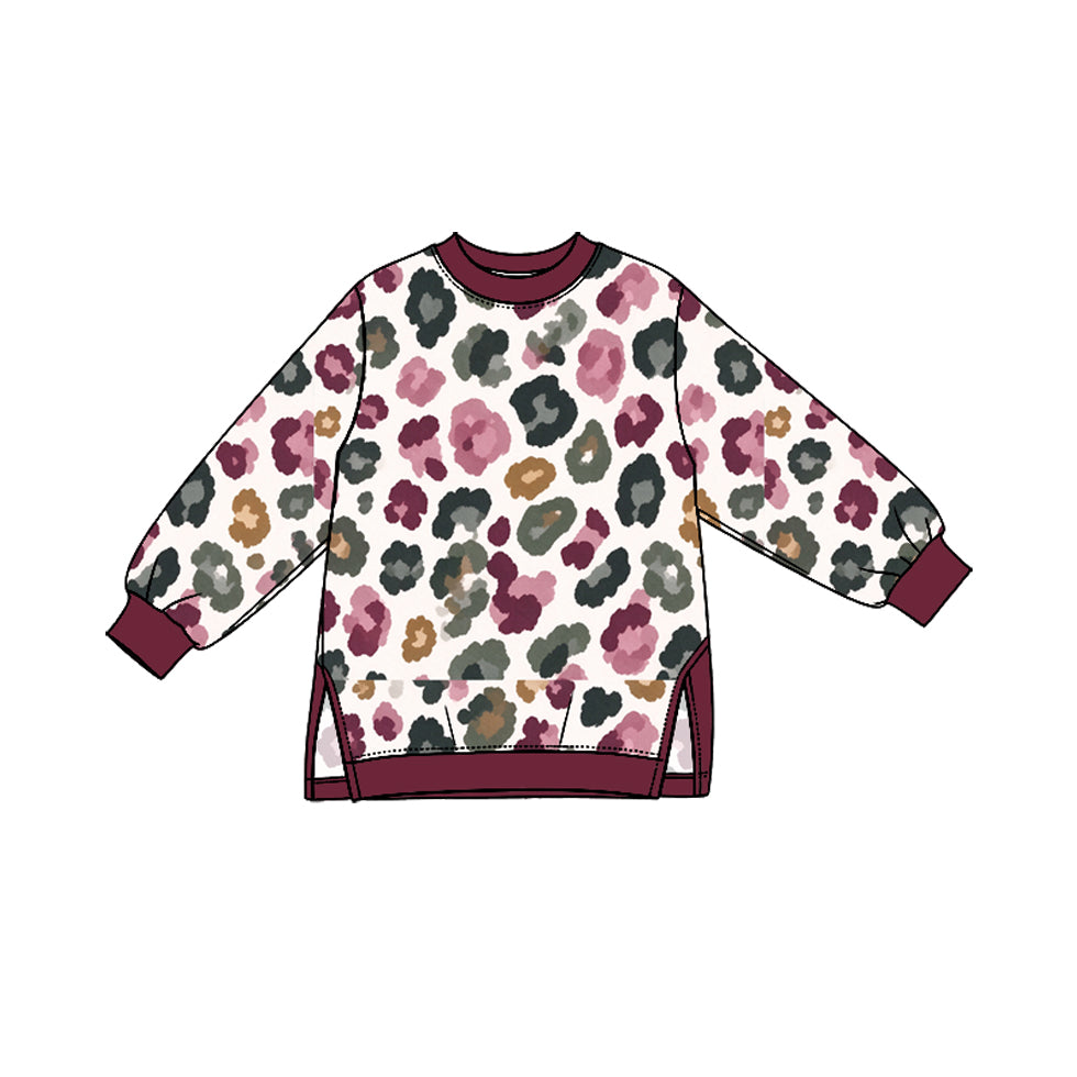 10.10 GT1954 Preorder Kids Girls Colorful Leopard Long Sleeve Top