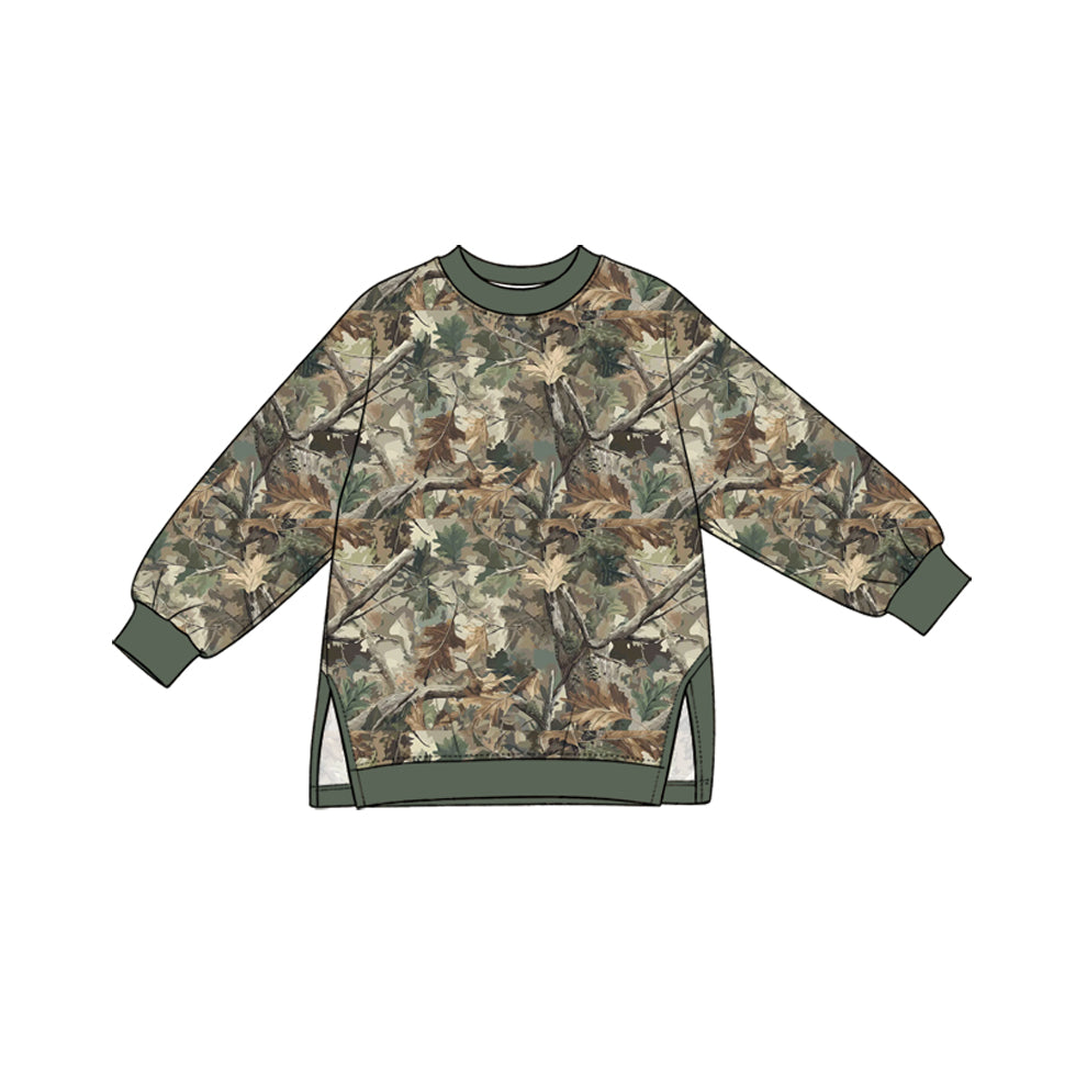 10.14 GT1963 Preorder Branch Camo Print Girls Long Sleeve Yoga Tee Shirts Top