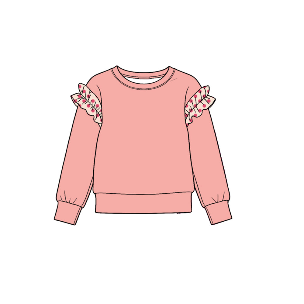10.22 GT2000 Toddler Girl Peach Pink Ruffle Flutter Sleeve Top
