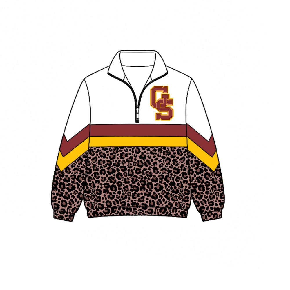 (Custom Design Preorder MOQ 5) Teams Gibson Southern Titans Leopard Print Girls & Women Sports Long Sleeve Zipper Pullover Jacket Top