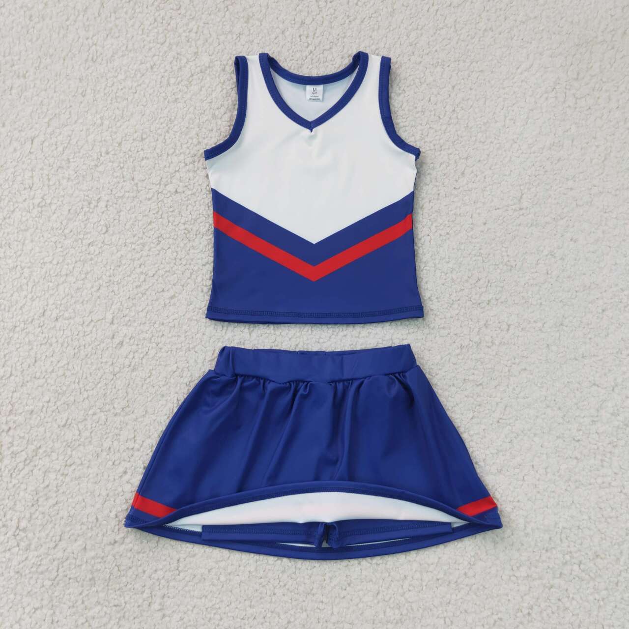 Kids Girls Navy Red Active Tank Top + Skort Outfit