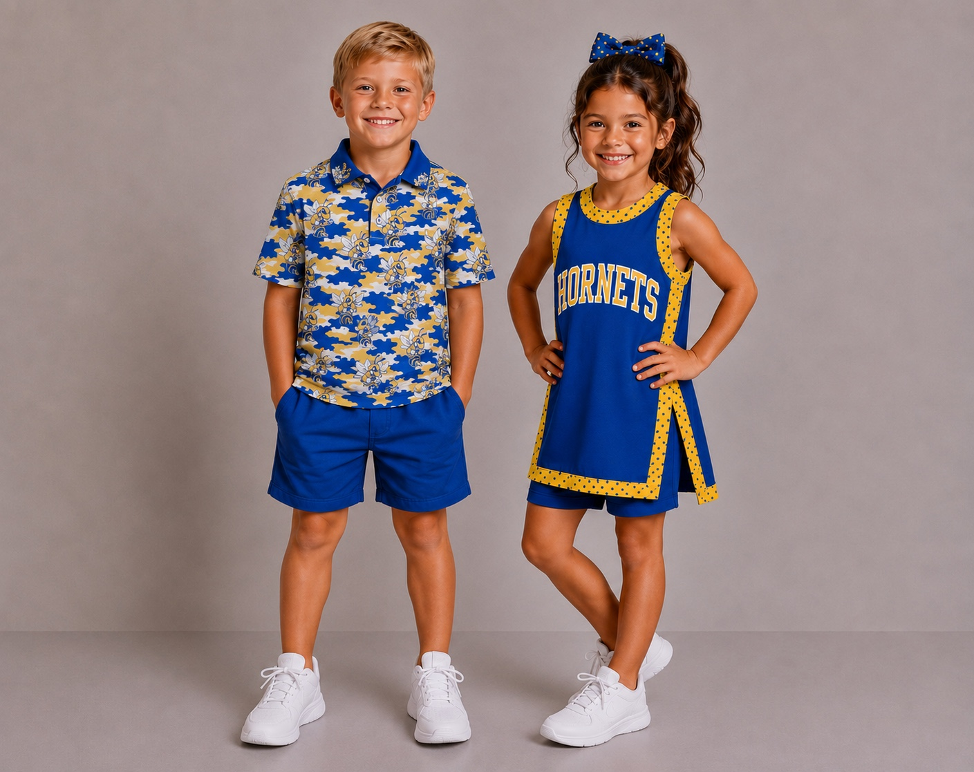 (Custom Design Preorder MOQ 5) Teams Hardin Hornets Camo Print Boys Girls & Man Clothes Family Matching Wear
