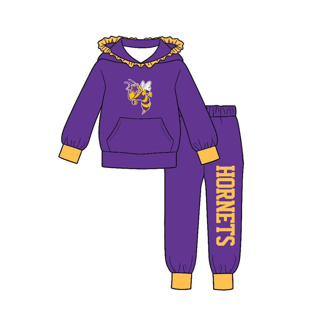 (Custom Design Preorder MOQ 5) Teams Holland Hornets Hoodie Top Pockets Pants Woman Yoga Clothes Set