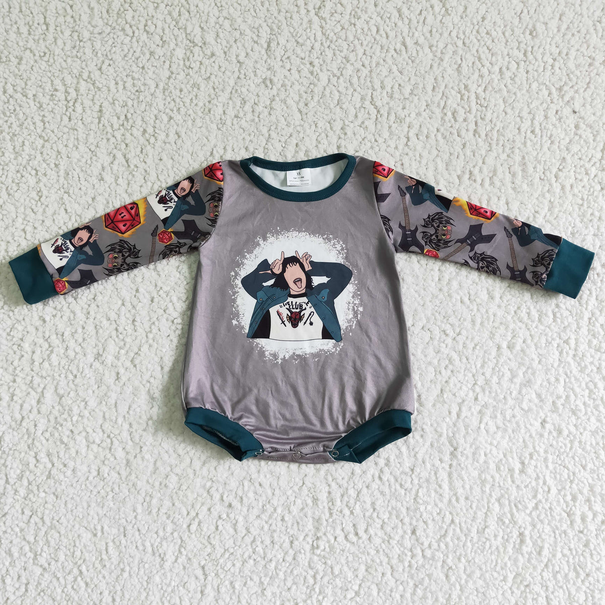 LR0130 HELLFIRE Print Baby Halloween Romper