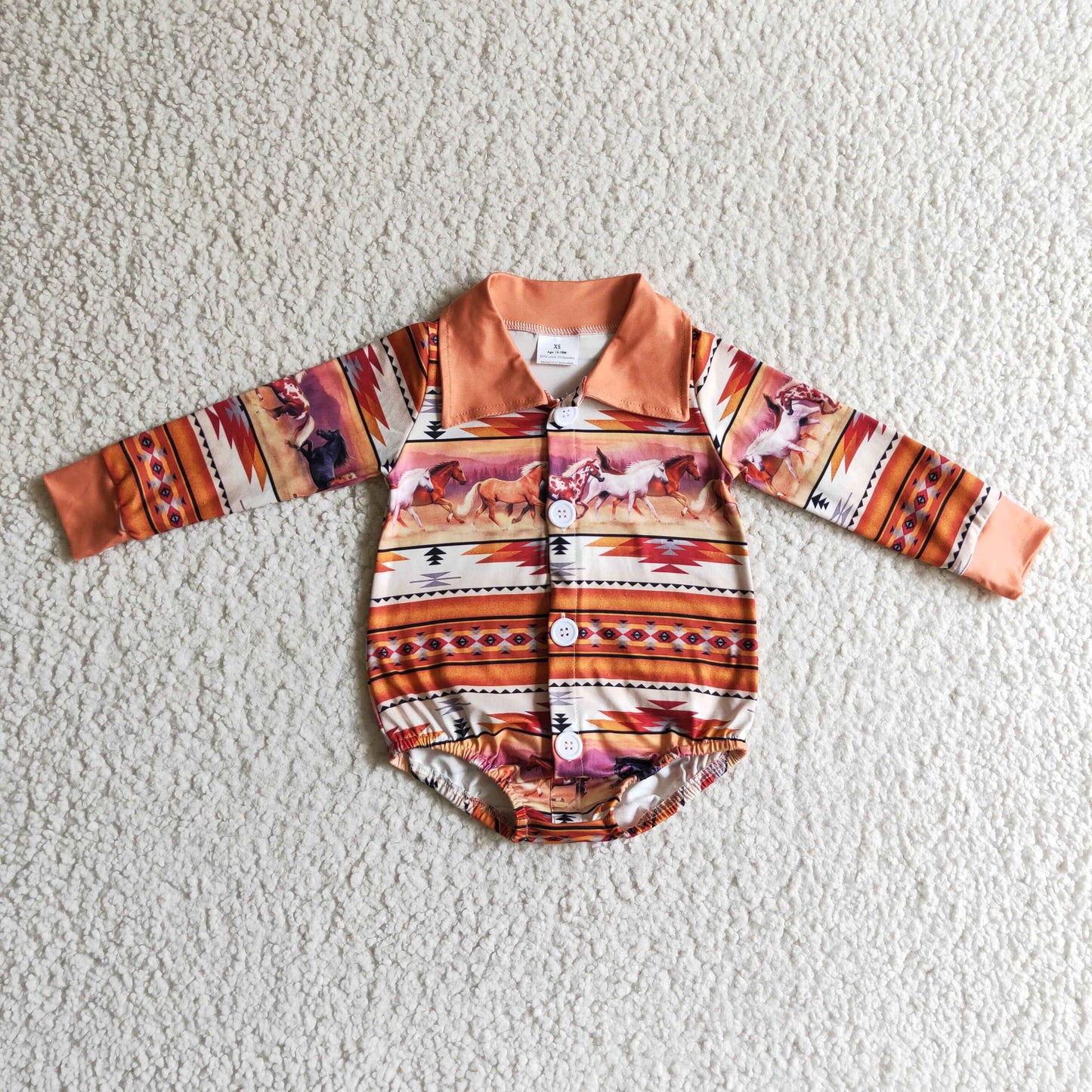 Baby western design shirt romper LR0181