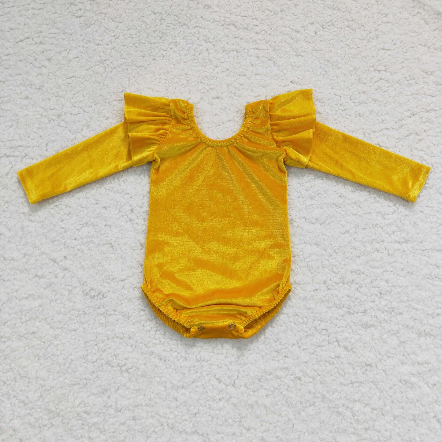 Girls long sleeve golden velvet leotard LR0210