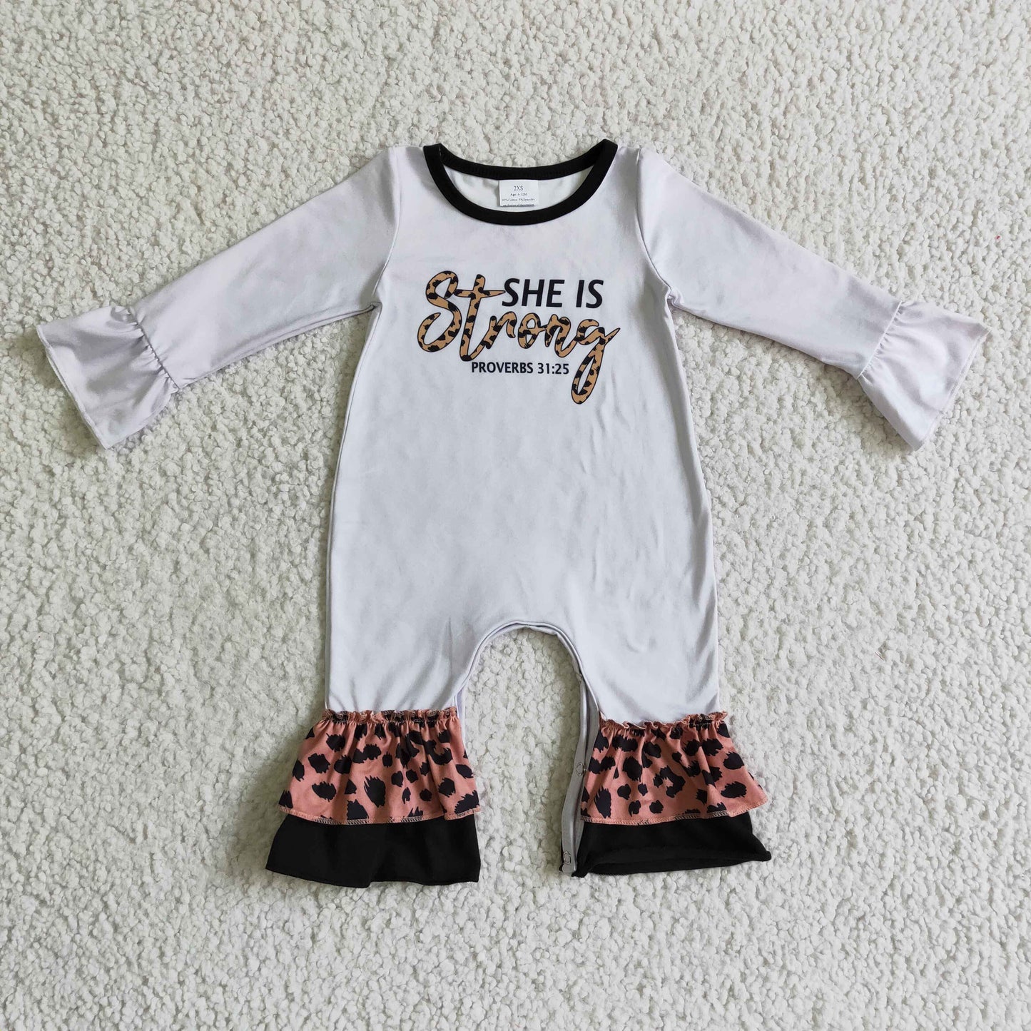 She is strong top leopard romper LR0216